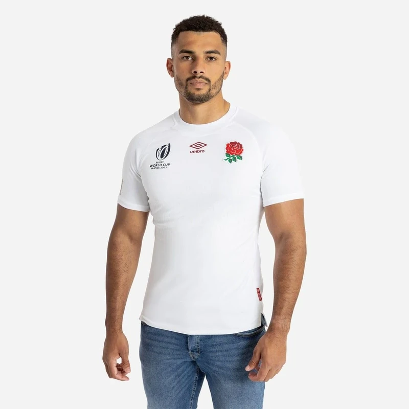 Umbro Mens England RWC2023 Rugby Home Shirt Adults Top White XL