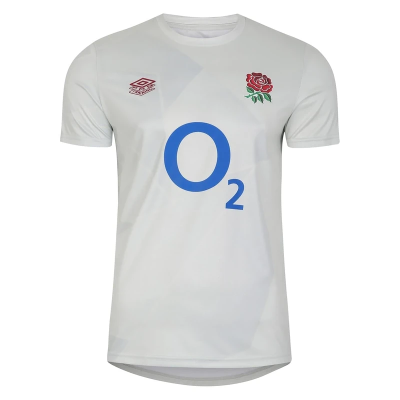 Umbro Mens England Rugby Warm Up Shirt 2023 2024 Adults Top Dew/Metal XXL