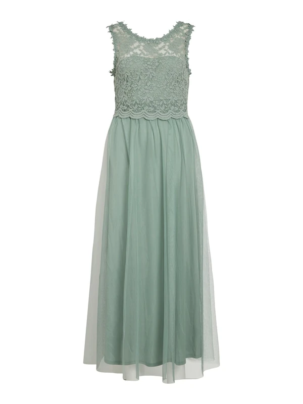 Vila Womens Vilynnea Maxi - Noos Dress, Green Milieu/Detail: Elastic, 44 UK