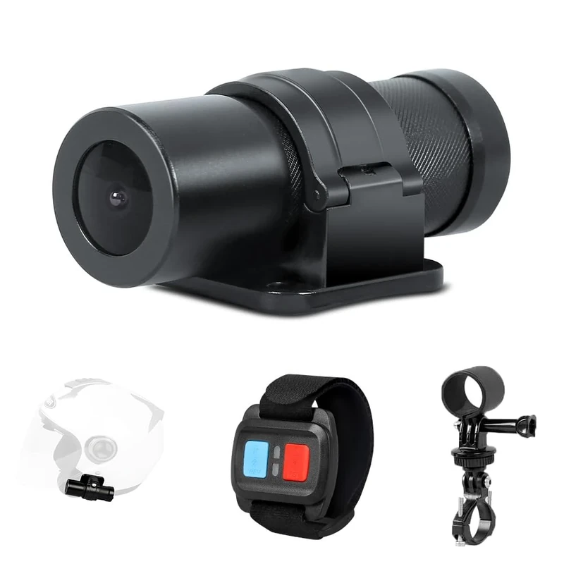 VSYSTO Helmet Camera, 1080P Waterproof Cycle Camera, WiFi 150° Wide Angle Action Bike Dash Cam with Night Vision, 2.4G Remote Controller, G-Sensor, WDR(Black-D5S)