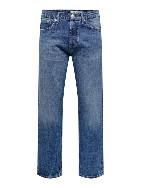 ONLY & SONS Male Loose Fit Jeans ONSEDGE, Medium Blue (Medium Blue Denim), 31 W/30 L
