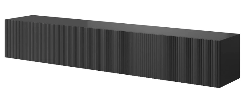 Selsey Veldio - TV lowboard, with milled front, 175 cm wide, 5903025898865, 175 x 31.6 x 30, black