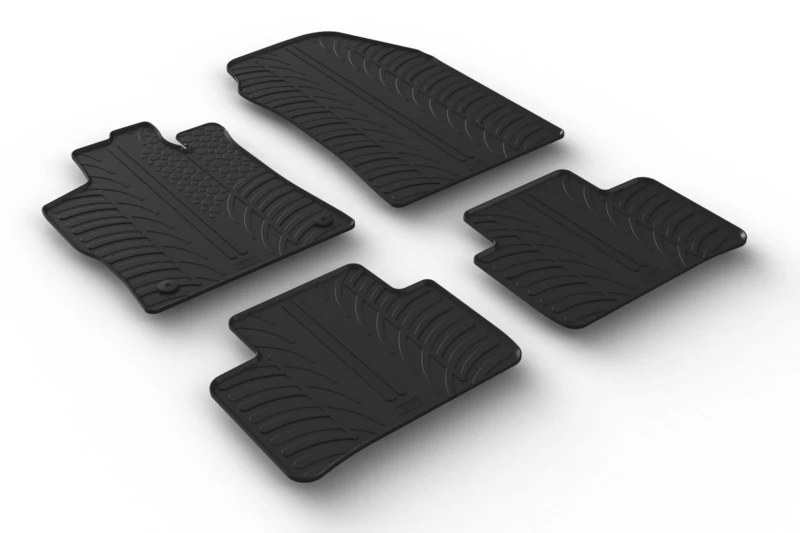 GLEDRING Set of rubber mats compatible with Peugeot 308 III SW 2021 and Opel Astra L Sports Tourer 2021 - excl. MHEV (T profile 4 pieces + mounting clips)
