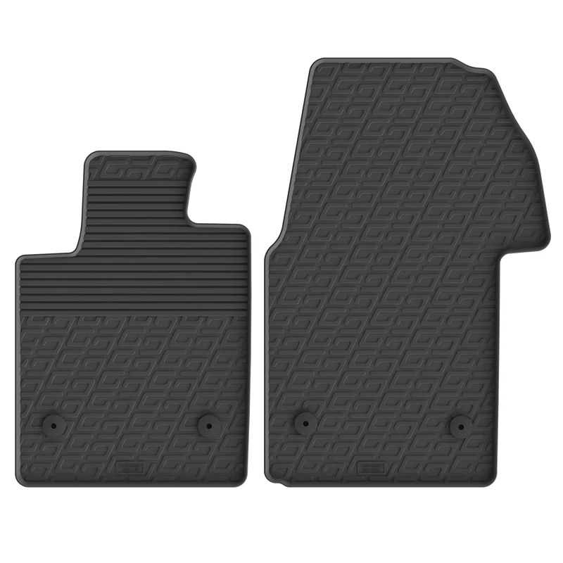 Rubber Mats Set Compatible with Volkswagen Transporter T7 Multivan 2022 Onwards (G Profile 2-Piece + Mounting Clips)
