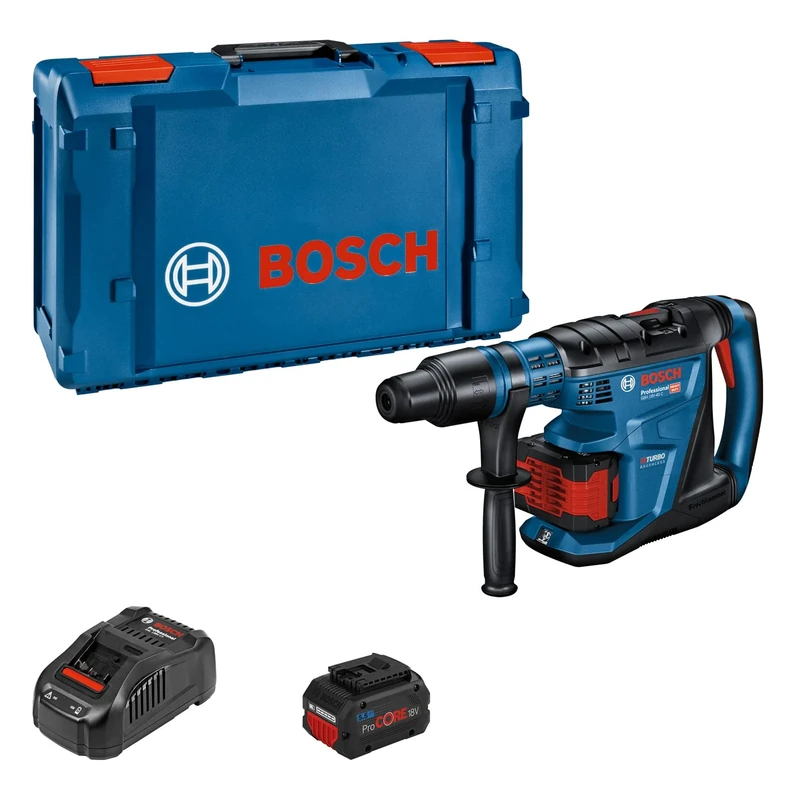 Bosch Professional BITURBO GBH 18V-40 C Cordless Hammer Drill (with SDS Max, 9.0 J Impact Energy, 2 x Battery ProCORE 5.5 Ah, Charger GAL 1880 CV, in XL-BOXX)