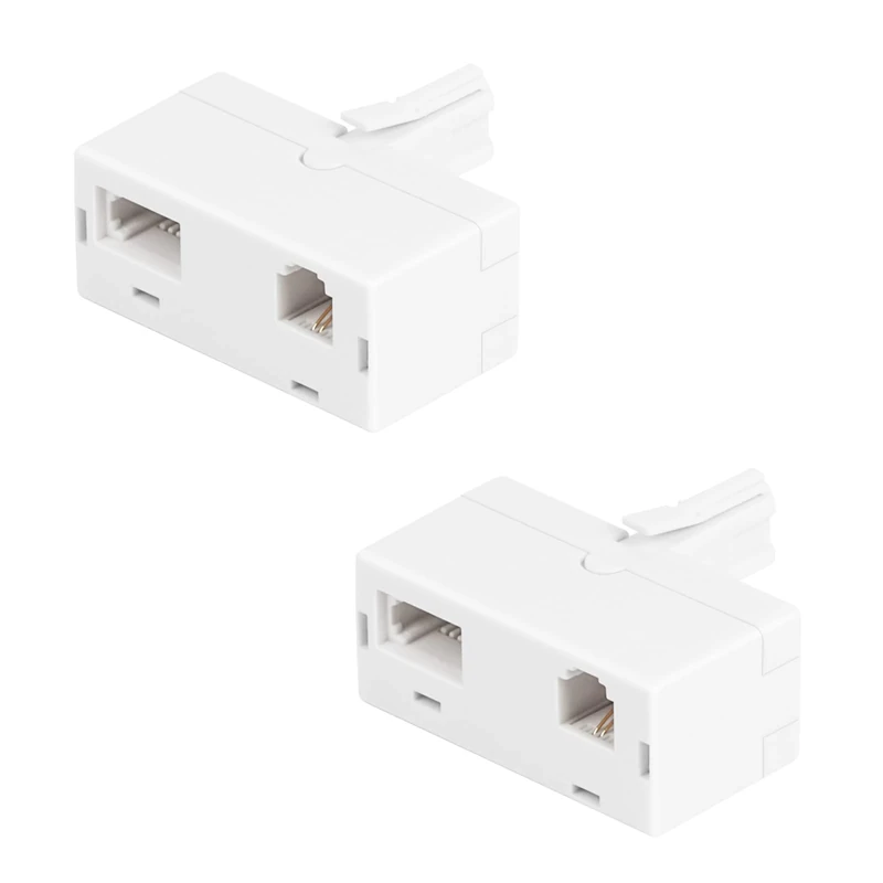 Uvital RJ11 to BT Phone Adapter - Standard Plug to Socket Converter, 2-Pack Wireless Female to Male, for 6P4C Telephone, Fax Machine