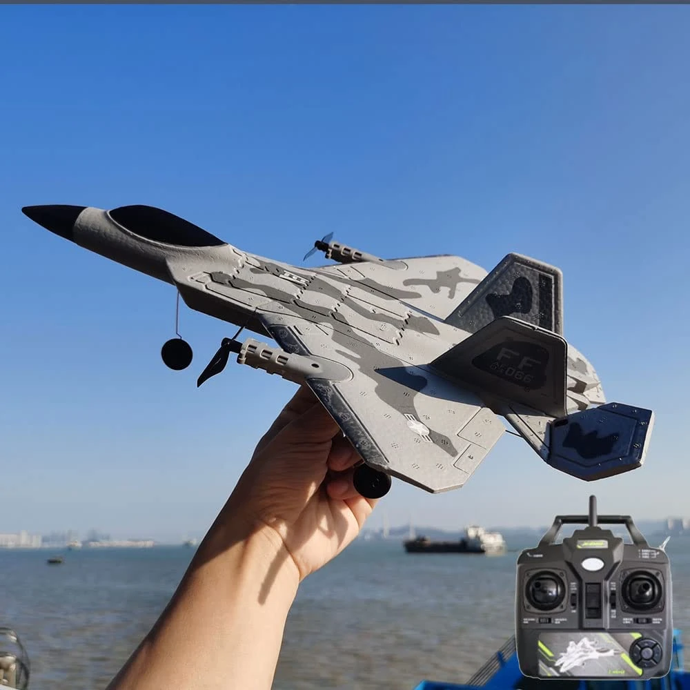 QIYHBVR 4 Channel Remote Control Fighter Jet - Ready To Fly With 3D & 6G Fixed Wing Glider Stunt Plane For Adults, One Key Stunts Rc Airplane, High Speed Rc Plane