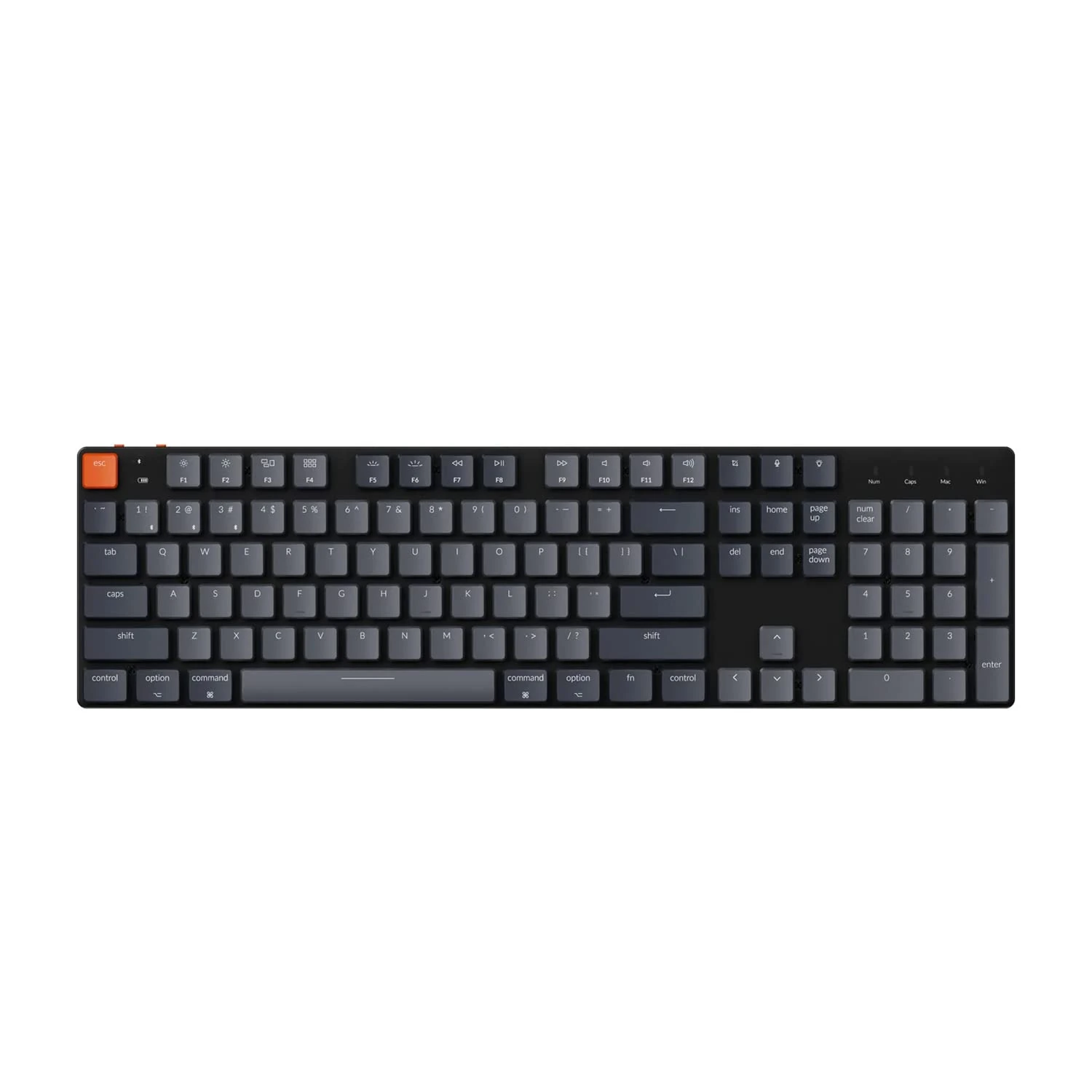 Keychron K5 SE Hot-swap Wireless Mechanical Keyboard, Ultra-Slim Full Size 104 Keys White Backlit Bluetooth Aluminum Gaming Keyboard for Mac Windows, Low Profile Gateron Red Switch (US ANSI Layout)