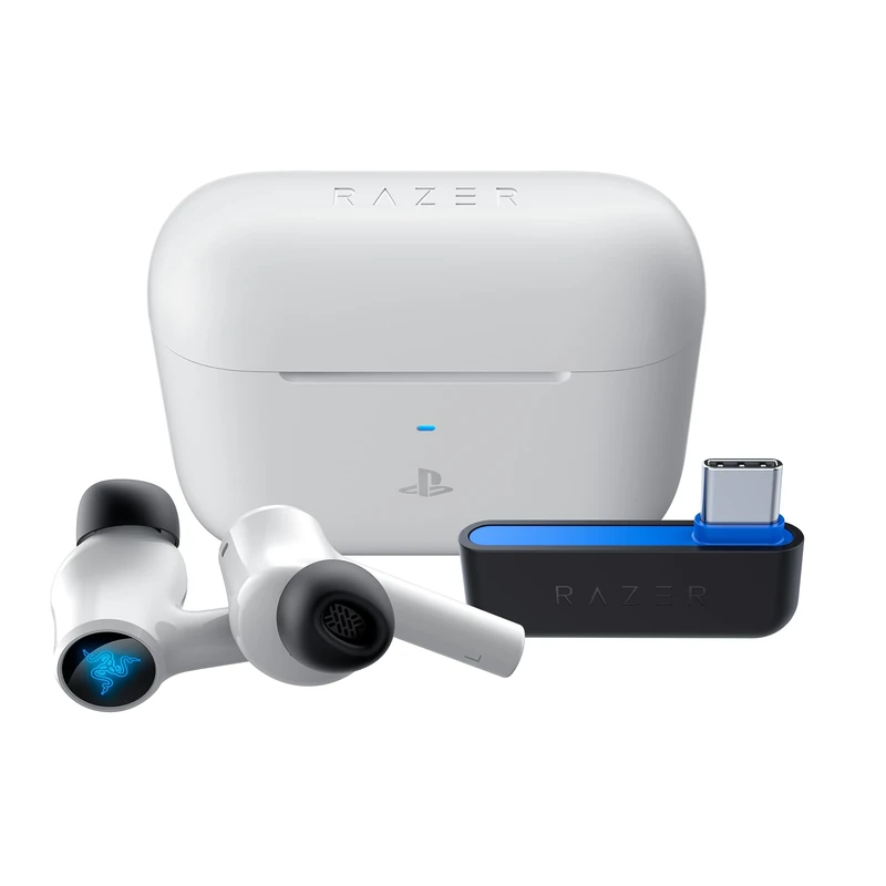 Razer Hammerhead HyperSpeed - Wireless Multi-Platform Gaming Earbuds for PlayStation (HyperSpeed Wireless, Active Noise Cancellation, Bluetooth 5.2, Up to 30 Hours of Battery Life) White