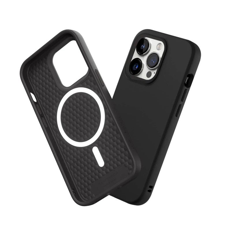 RHINOSHIELD Case Compatible with [iPhone 14 Pro] | SolidSuit Compatible with Magsafe - Shock Absorbent Slim Design Protective Cover with Premium Matte Finish 3.5M Drop Protection - Classic Black - Image 1