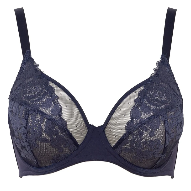 Maison Lejaby Fleur Ikat Bra, Navy Blue - Image 1