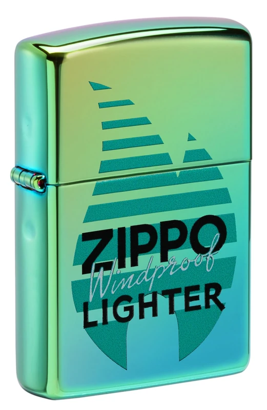 Zippo Windproof Lighter, Logo Design – High Polished Teal, Colour Image – Refillable, Reusable, Windproof Design – Comes in Gift Box – Made in USA