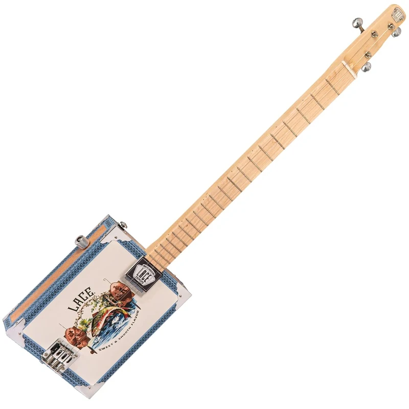 Lace Music Products CBG3008LACE ELECTRIC CIGAR BOX GUITAR - GONE FISHIN' - 3 STRING