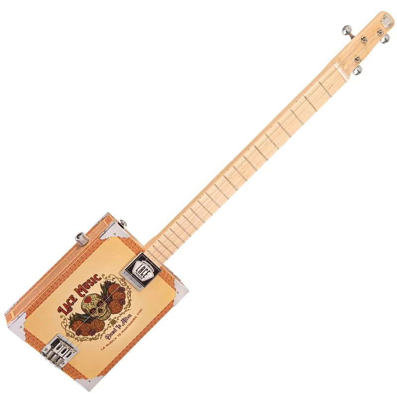 LACE ELECTRIC CIGAR BOX GUITAR - DEAD IS ALIVE - 3 STRING