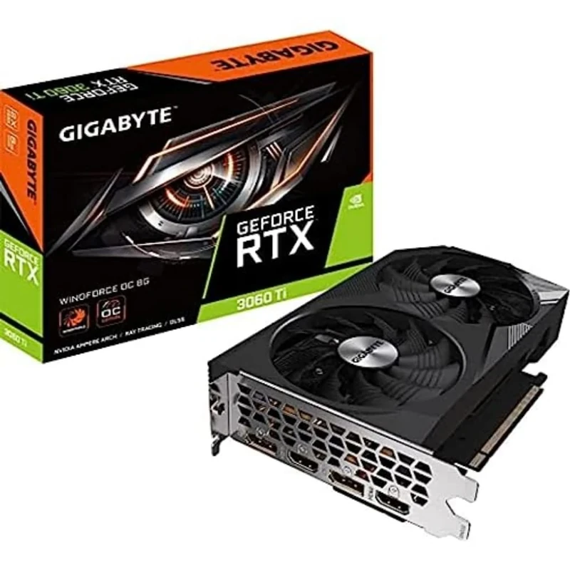 Gigabyte RTX 3060 Ti WINDFORCE OC 8GB Graphics Card, GV-N306TWF2OC-8GD