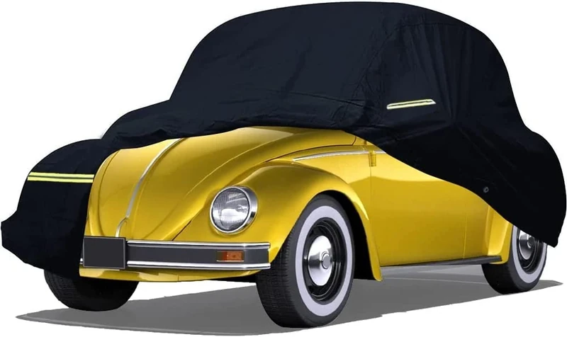 Waterproof Car Cover Replace for Volkswagen Beetle 1960-1980，6 Layers All Weather Car Covers with Zipper Door for Snow Rain Dust Hail Protection