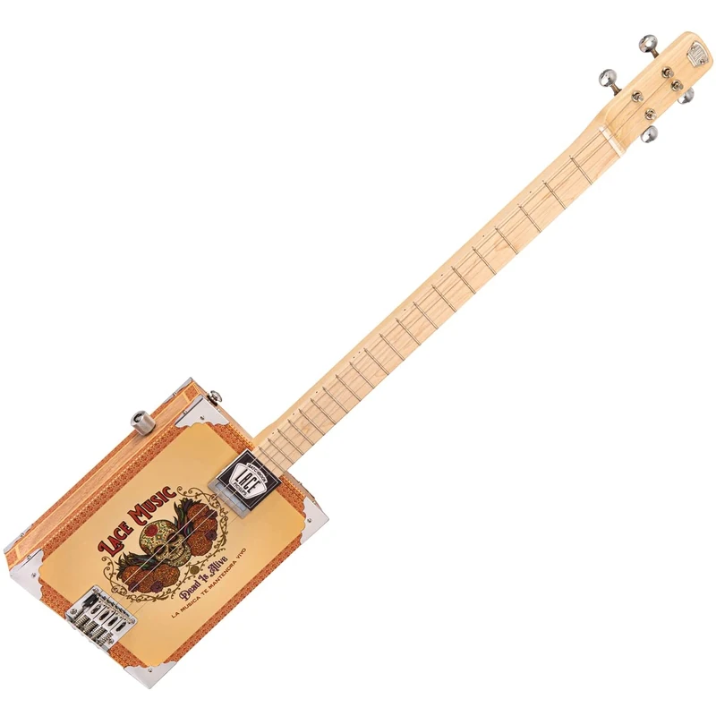LACE ELECTRIC CIGAR BOX GUITAR - DEAD IS ALIVE - 4 STRING