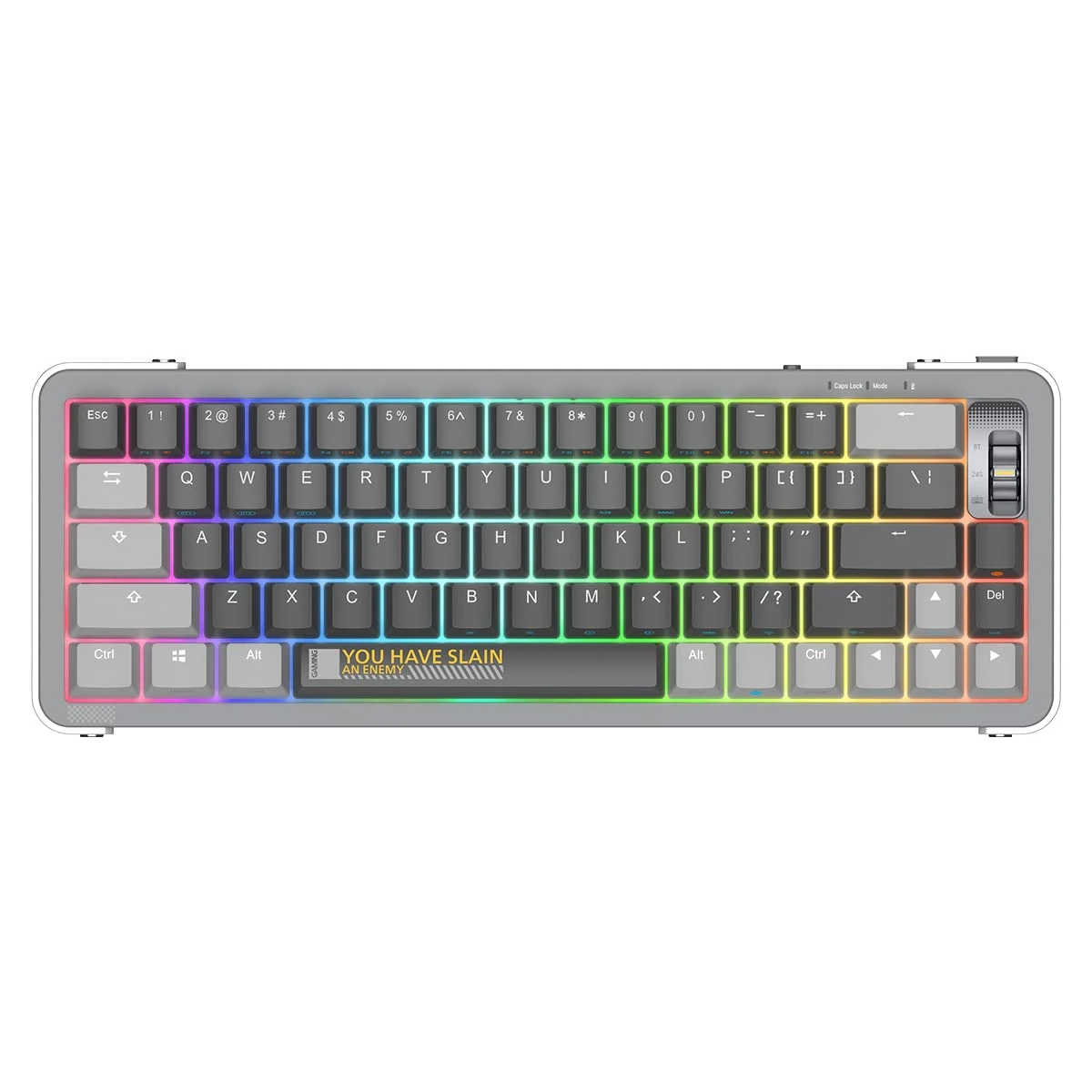 YUNZII Y68 65% Hot Swappable Wireless Mechanical Keyboard with RGB Backlight, Double Shot PBT Keycaps for Gamers/Mac/Win (Gateron Pro Red,Y68 Black)