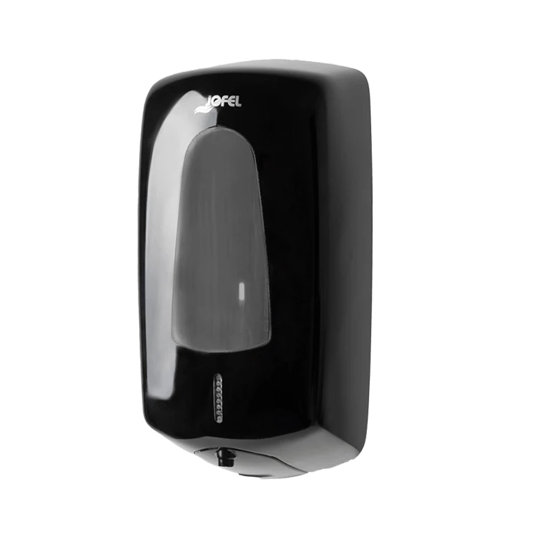 Jofel - Soap dispenser for automatic foam wall, refillable, capacity of 1 L, bathroom soap dispenser, touchless optical soap dispenser, ABS housing, Aitana AC76660, gloss black - Image 1