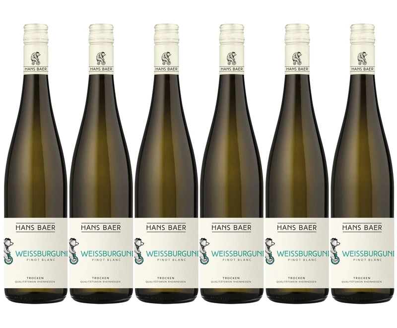 Hans baer - Pinot Blanc - German dry white wine - Rheinhessen, Germany (6 x 0.75 L)