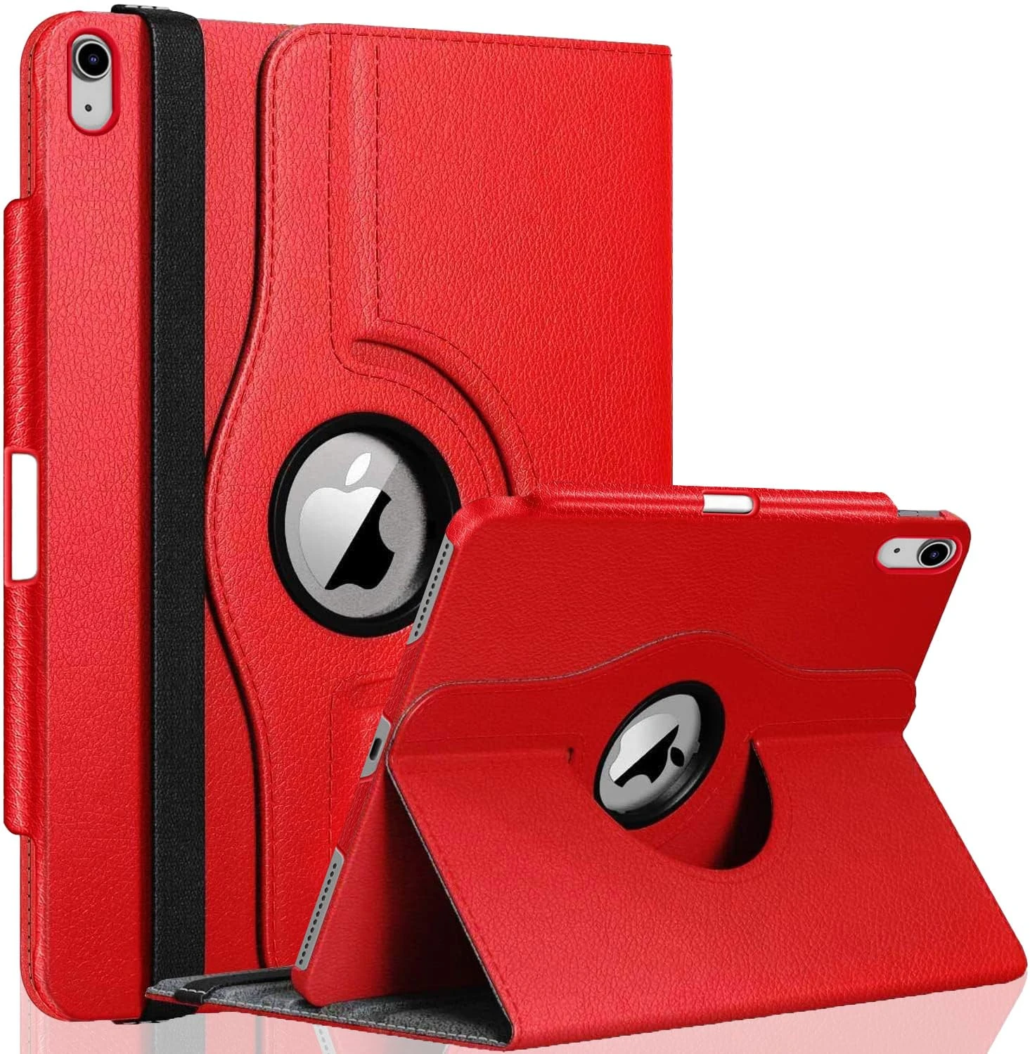GALTD for iPad A16 Case, 11th Generation 11inch/iPad 10th Generation Case 10.9" (2025-2022) Auto Wake/Sleep Cover with Pencil Holder & Elastic Band, Multi-Angle Stand, 360 Rotating Smart, Red