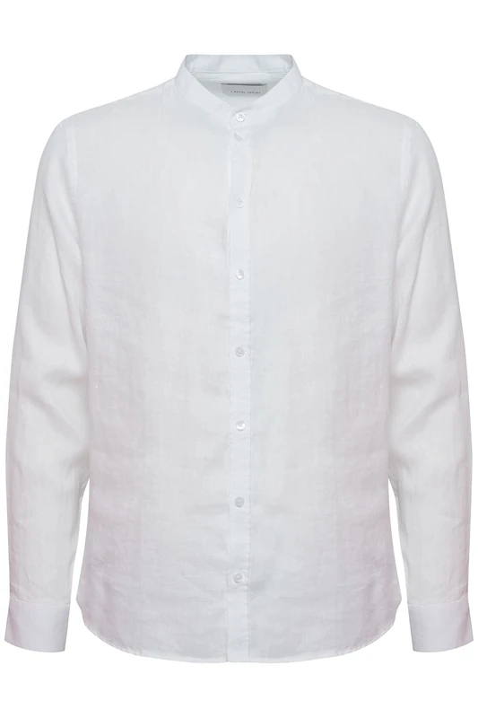 CASUAL FRIDAY Men's Cfanton LS CC 100% Linen Shirt, 110601/Bright White, L