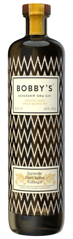 Bobby's Pinang Raci Schiedam Dry Gin - Premium Craft with Indonesian Spices - Traditional Genever Style - Award-Winning Dutch - Spice Blend No.1 - Gift Bottle - 700ml - 42 percent ABV - Image 1
