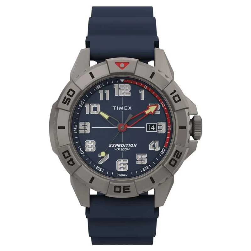 Timex Men's Expedition North 42 mm Watch - Blue Silicone Two- Piece Blue Dial Titanium Case TW2V40800