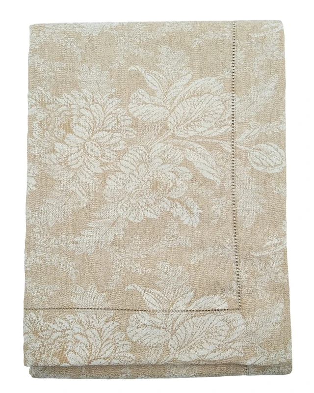 Bassetti Jacquard Oristano 41 9324533 Tablecloth 100% Cotton Beige 140 cm x 170 cm