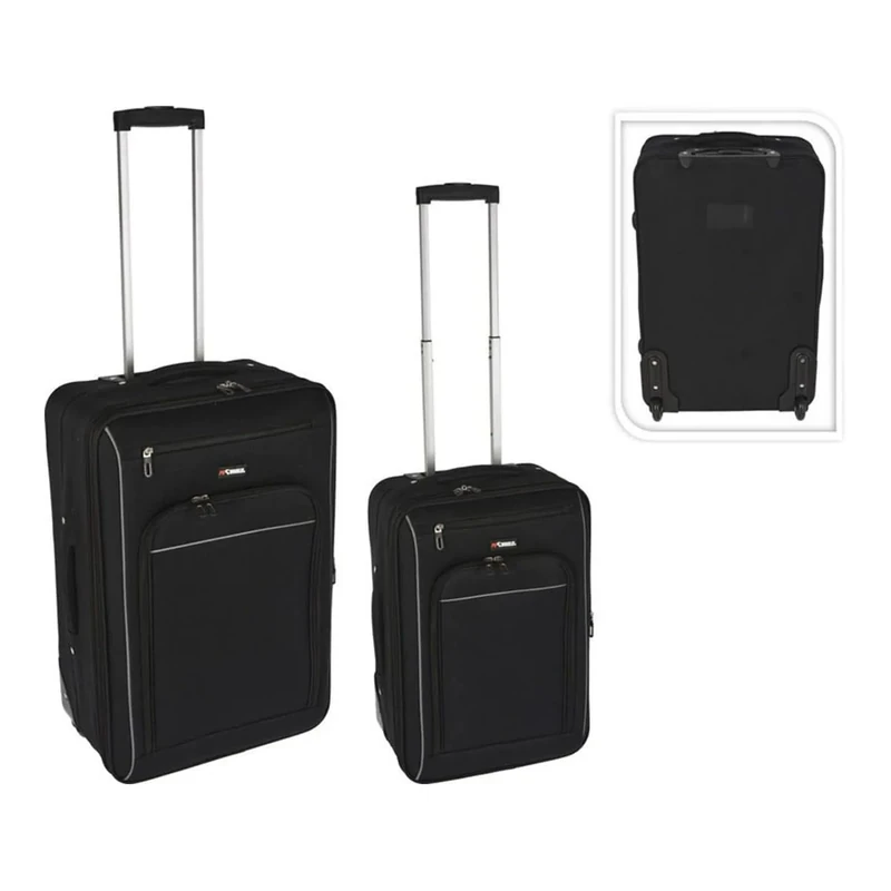 PR WORLD 90499 Set of 2 Travel Suitcases Black, Multicolor - Image 1