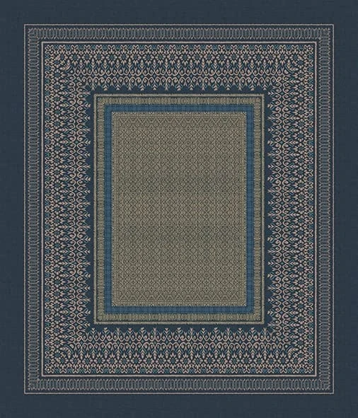 Bassetti Roccaraso B1 9324143 Tablecloth 100% Cotton Blue 140 cm x 170 cm