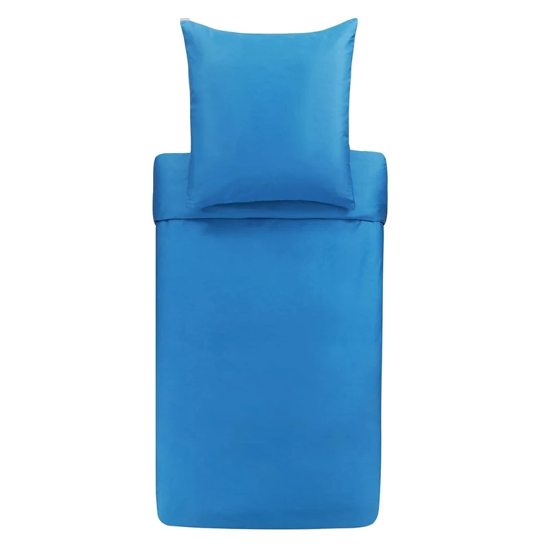 Bassetti 1348 plain bed linen made from 100% cotton in Avio with zip, dimensions: 200 cm x 200 cm, 9324567 - Image 1