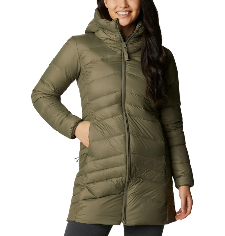 Columbia Women's Autumn Park Down Mid Puffer Jacket, Stone Green, L