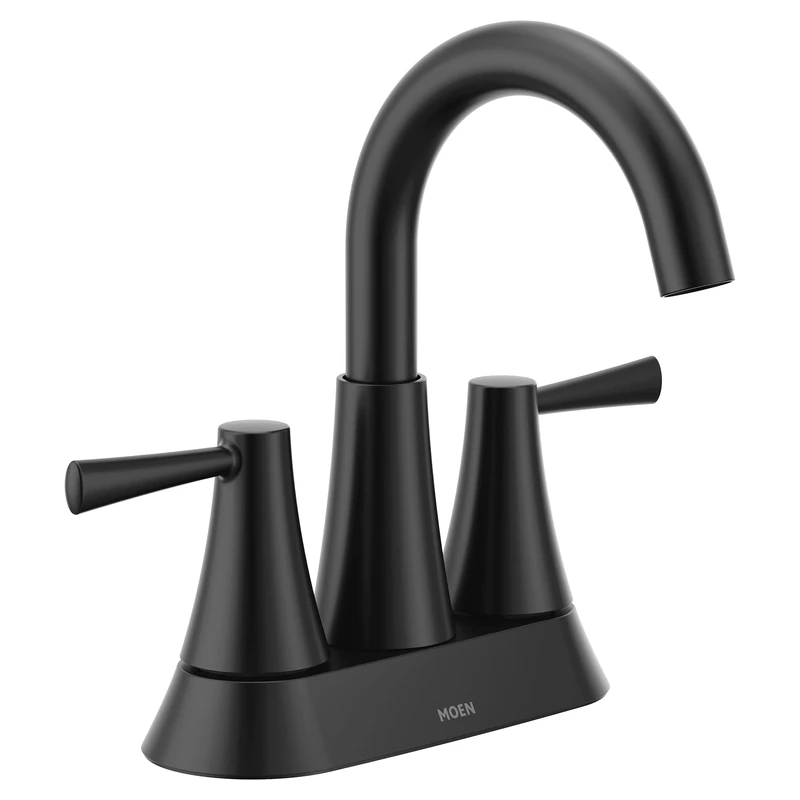 Moen 84022BL Ronan Two-Handle 4" Centerset Lavatory Faucet, Matte Black