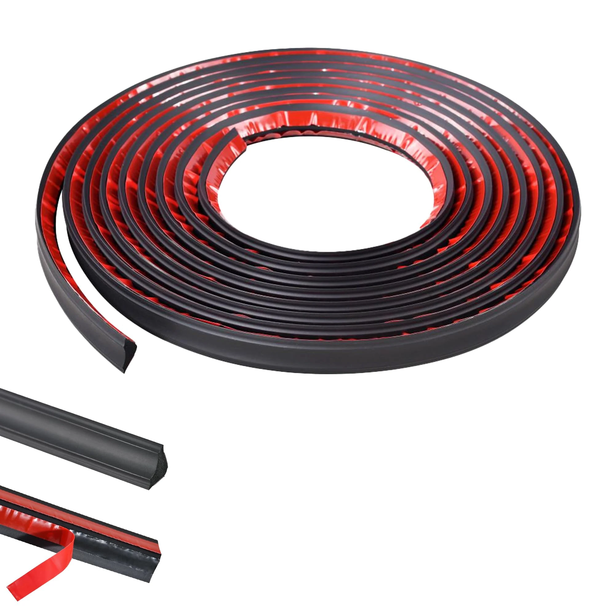 5M Foam Molding Trim Self-Adhesive,Caulk Strip,Edging Trim for Floor,Tile,Laminate Beading, Skirting Board,Gap Cover 1cm for Wall Corner Ceilings Countertop Edge(Black,25 * 13mm)