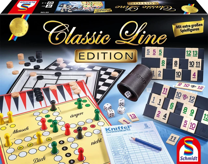 Schmidt Spiele 49196 Classic Line Edition Game Collection, Multi-Coloured