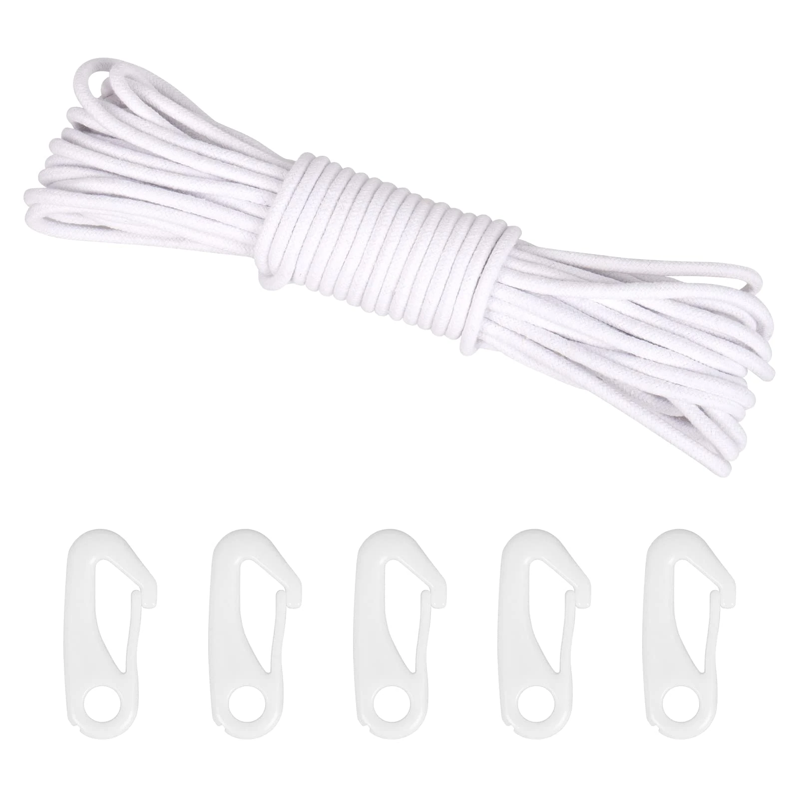 CTDMJ 15M Flag Poles for Garden, Flag Pole Rope with 5 Clip, Nylon Rope 6mm Thick, Floating Rope Boat RopesTow Rop Flag Pole Halyard Ropes Kit for Outdoor, Swing, Clothesline, Camping