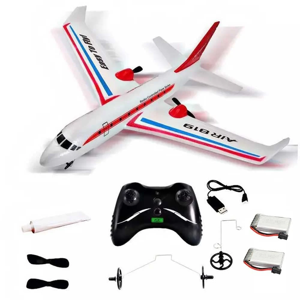 QIYHBVR 2.4GHz Remote Control Airplane RC Aircraft Ready To Fly With Xpilot Stabilization System 2 Batteries Easy To Fly For Beginners Xmas Birthday Gift