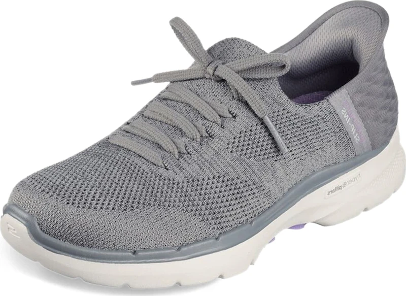 Skechers Women's Hands Free Slip-ins Go Walk 6-Lovely Day Sneaker, Gray/Lavender, 8.5