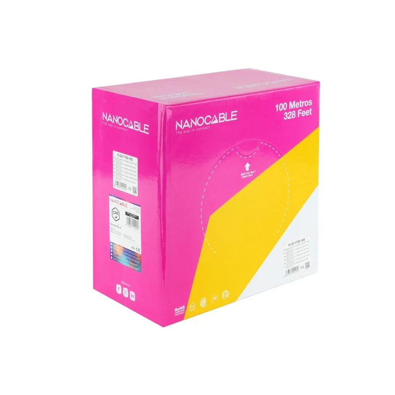 NANOCABLE 10.20.1700-100 – Coil Network Cable CAT.7 LSZH SFTP PIMF AWG23, Compliant with CPR (EU 305/2011) Class DCA, Orange, 100 m