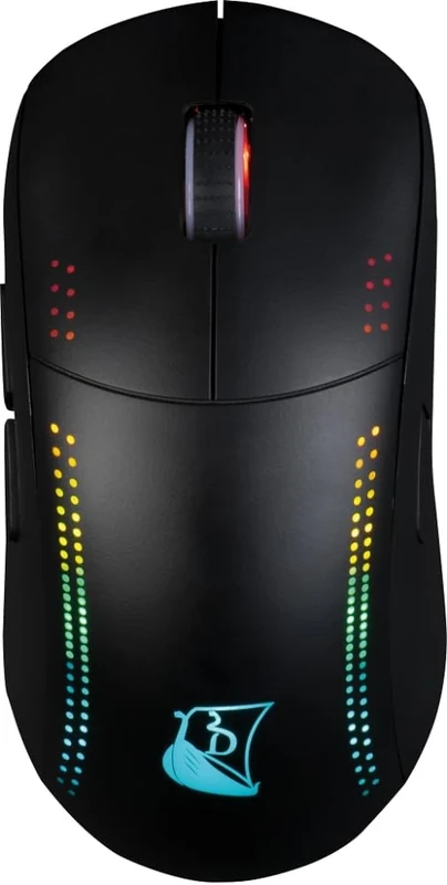Konix Drakkar Asgard Wireless Mouse for PC Gaming - Ambidextrous - 7 Buttons - Bluetooth - LED Backlight - Black