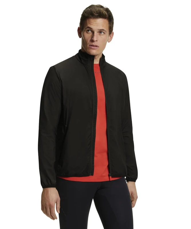 FALKE Men's CORE Windproof Windbreaker Jacket, Breathable, Black (Black 3000), L (1 Piece)