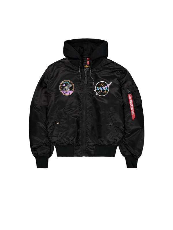 Alpha Industries Men's MA-1 VF Hood Dark Side Bomber Jacket, Black, 3XL