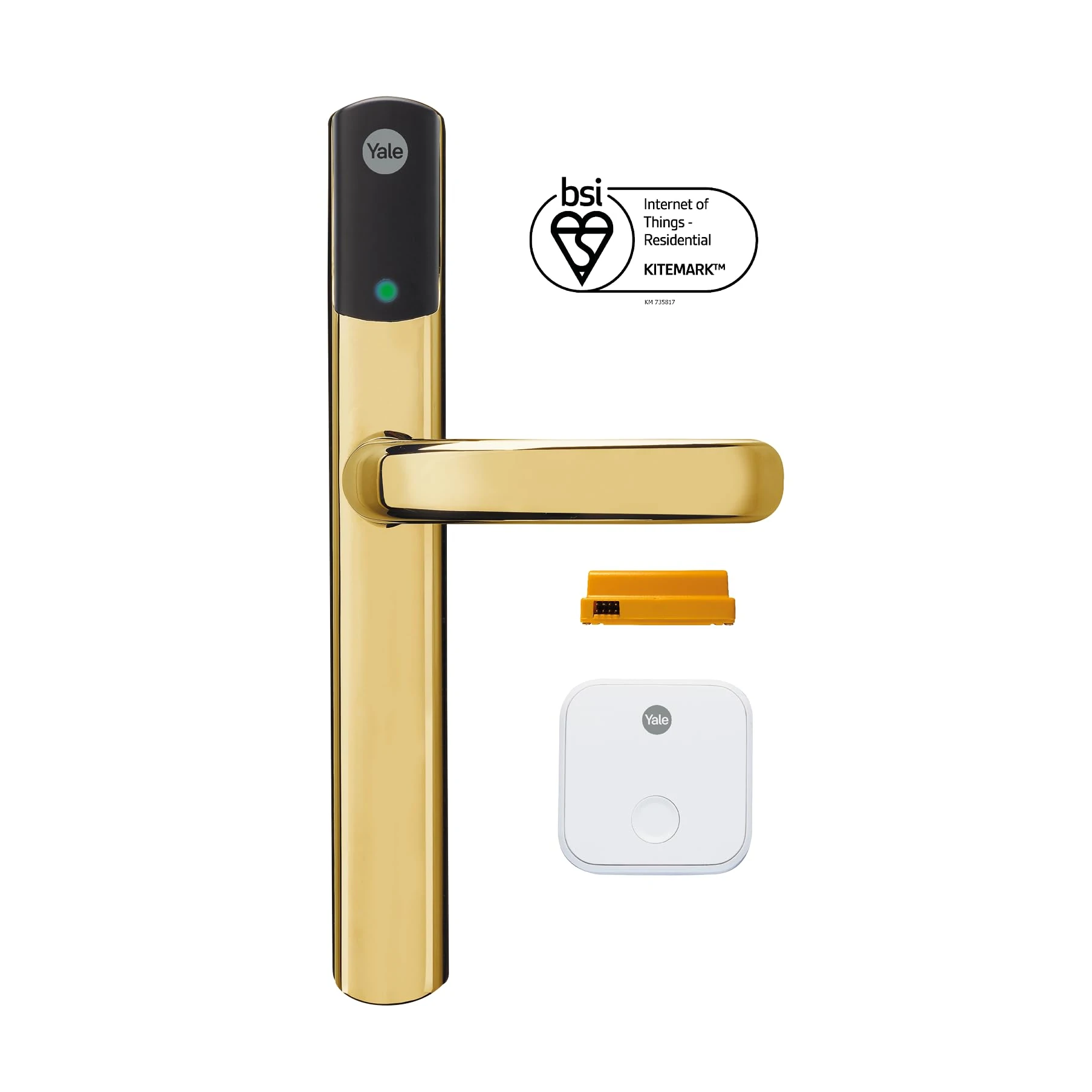 Yale Conexis L2 Smart Door Lock [NO Subscription Required] Remote Access from Anywhere, Anytime, No Key Needed, Works with Alexa, Google Assistant and Philips Hue - Brass