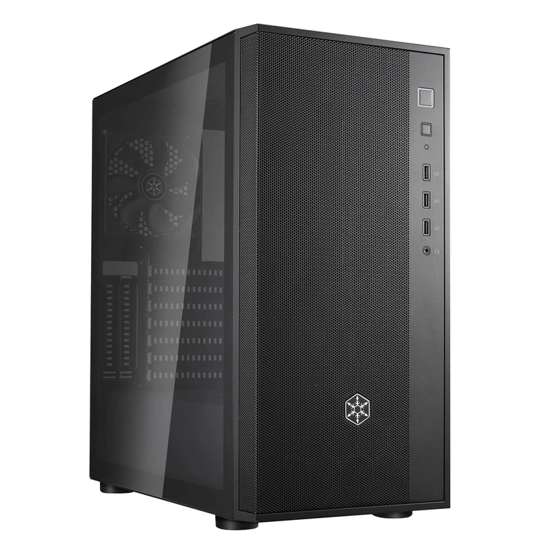 Silverstone FARA R1 V2- FARA R1-V2 Tower ATX Computer Case, Mesh Front Panel, Tempered Glass Side Panel, Black, SST-FAR1B-G-V2
