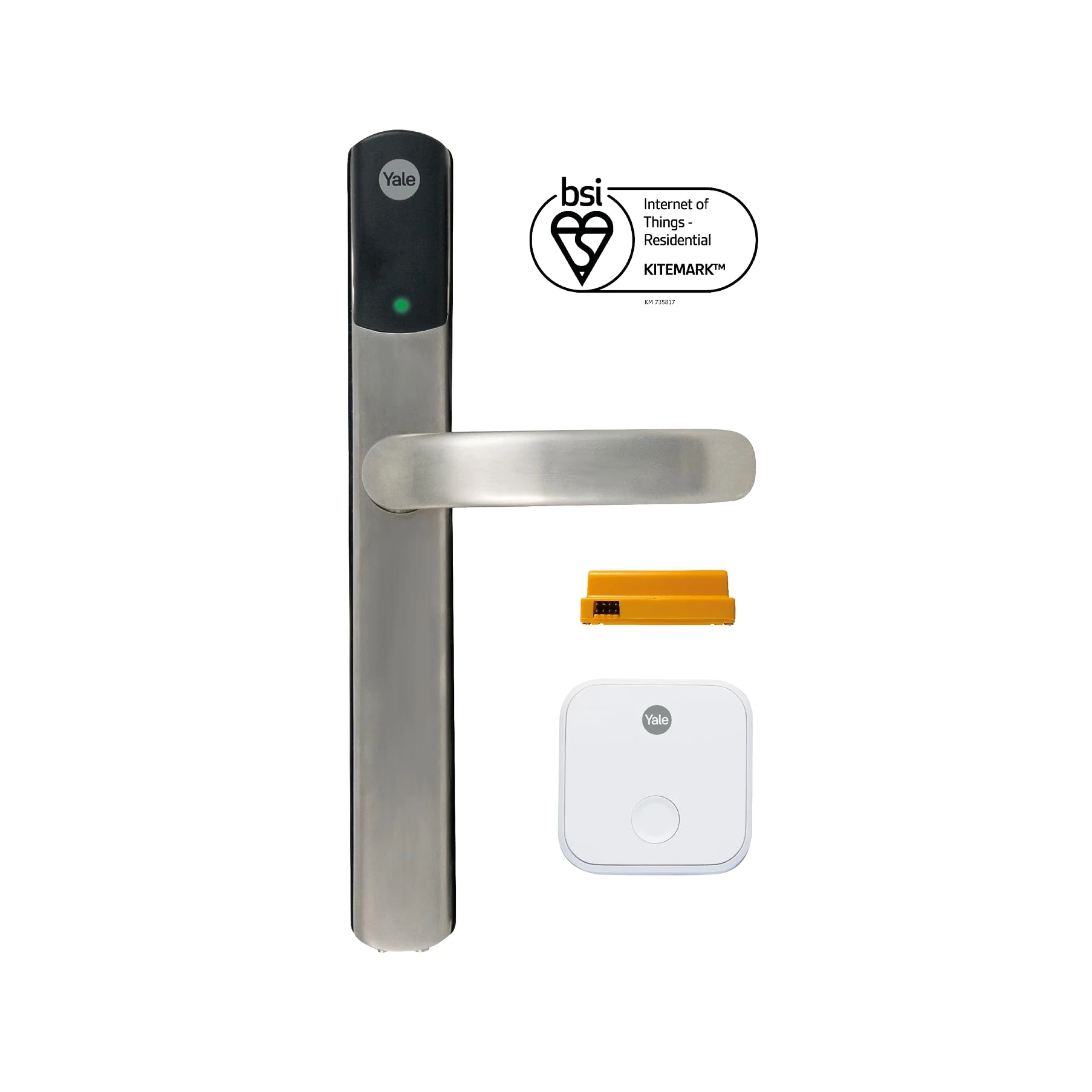 Yale Conexis L2 Smart Door Lock [NO Subscription Required] Remote Access from Anywhere, Anytime, No Key Needed, Works with Alexa, Google Assistant and Philips Hue - Satin Nickel