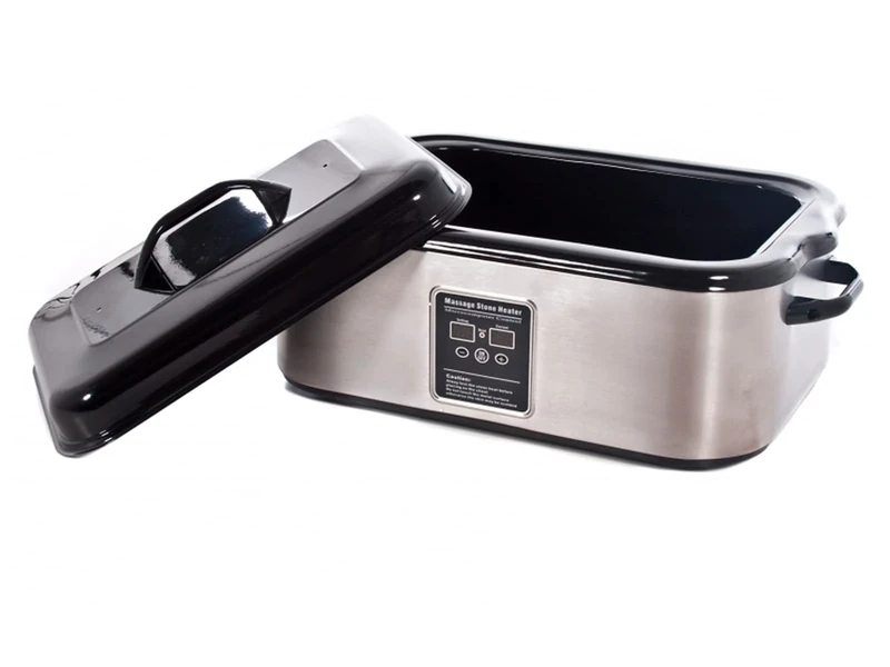 QUIRUMED Professional Stone Warmer for Therapy, Massage, Spa, Capacity for 65 Stones, 50 x 30 x 30 cm, Stainless Steel, Digital Control