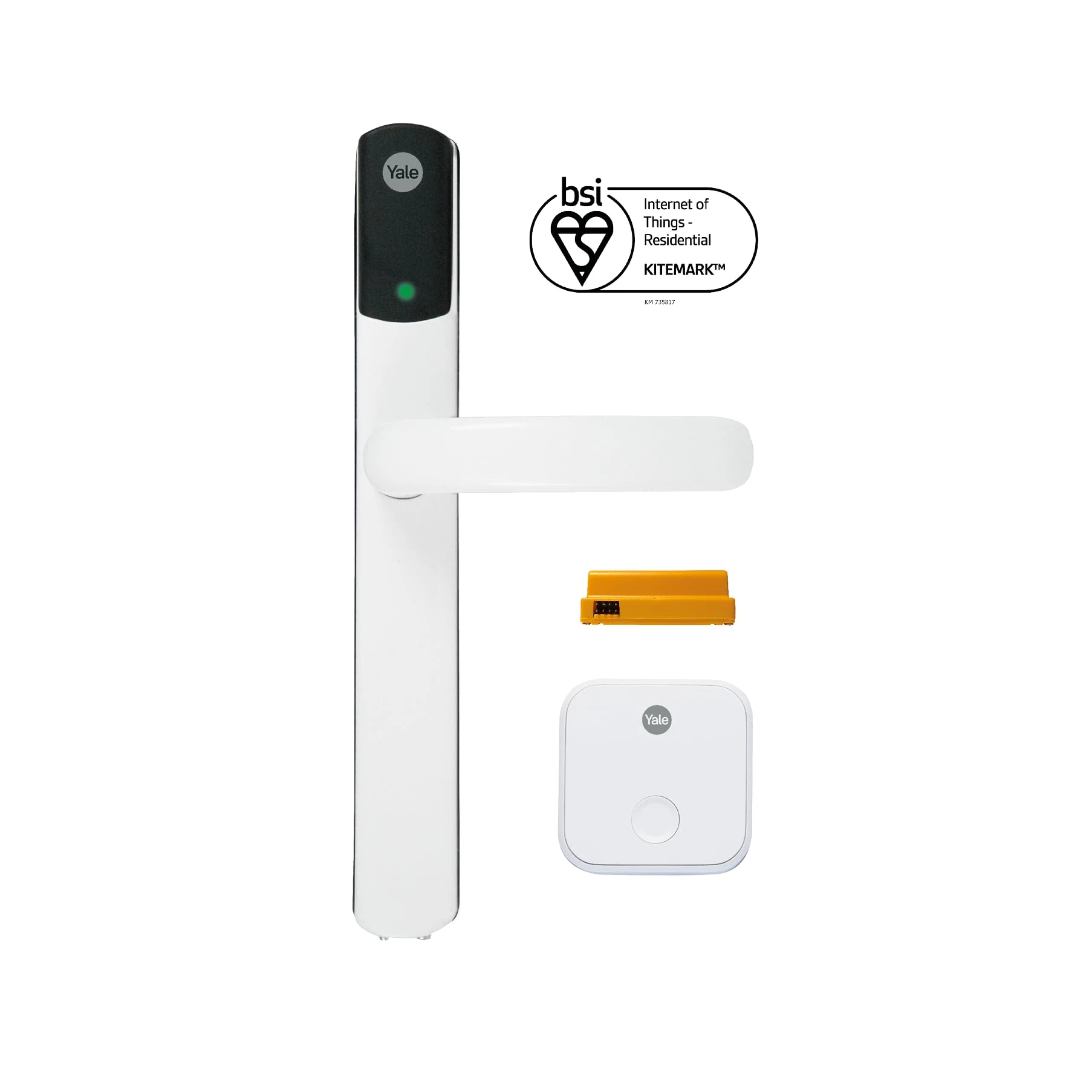Yale Conexis L2 Smart Door Lock [NO Subscription Required] Remote Access from Anywhere, Anytime, No Key Needed, Works with Alexa, Google Assistant and Philips Hue - White