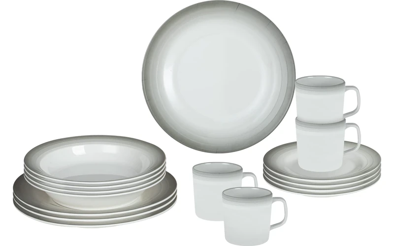 BRUNNER 0830160N.C5S Melamine Unbreakable Plates and Cups Set, 16 Pieces, Astralys Set