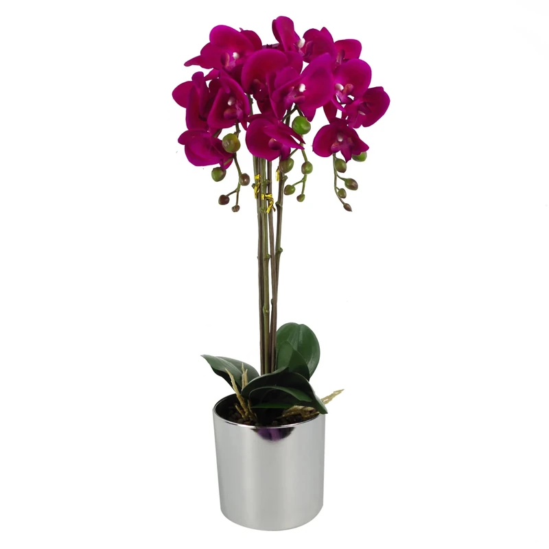 Leaf Design UK Realistic Artificial Orchid Flower Display in Pot